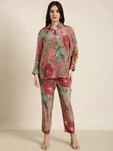 Women Oversized Peach Printed Top & Palazzos Set-DW-4340-Peach